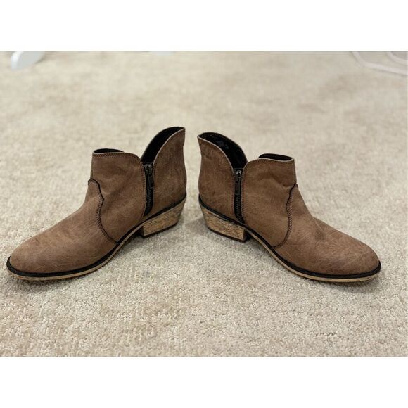 Dingo Women's Socorro Faux Leather Western Ankle Booties Tan Brown Size 8M - Picture 6 of 8